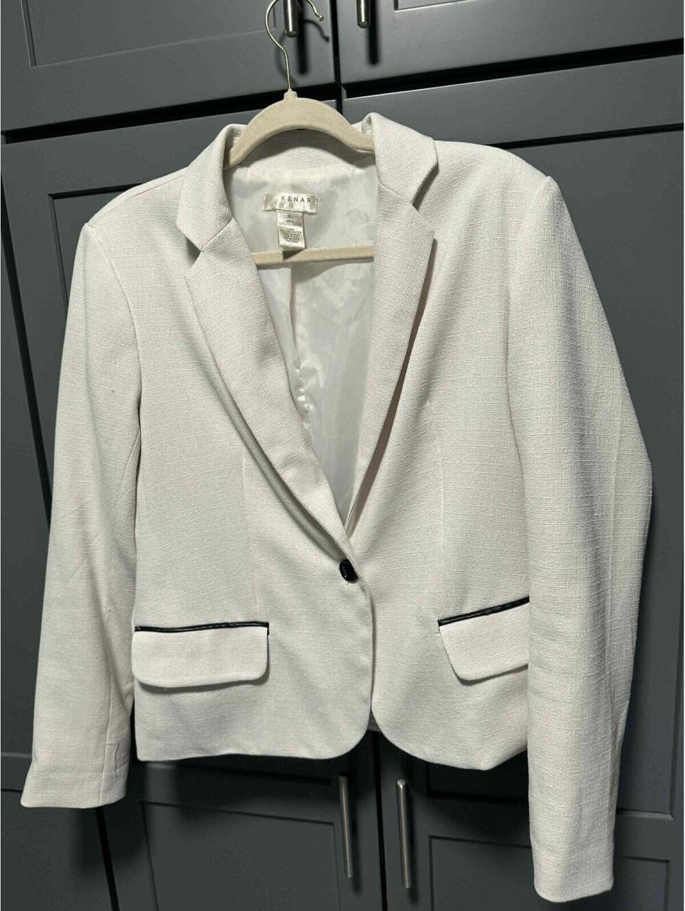 Kenar Women's White Blazer Jacket XL